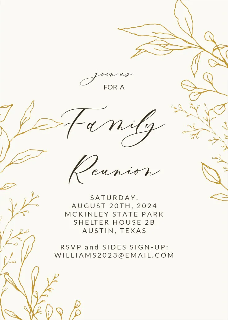 Traces of leaves - aile buluşması davetiyesi